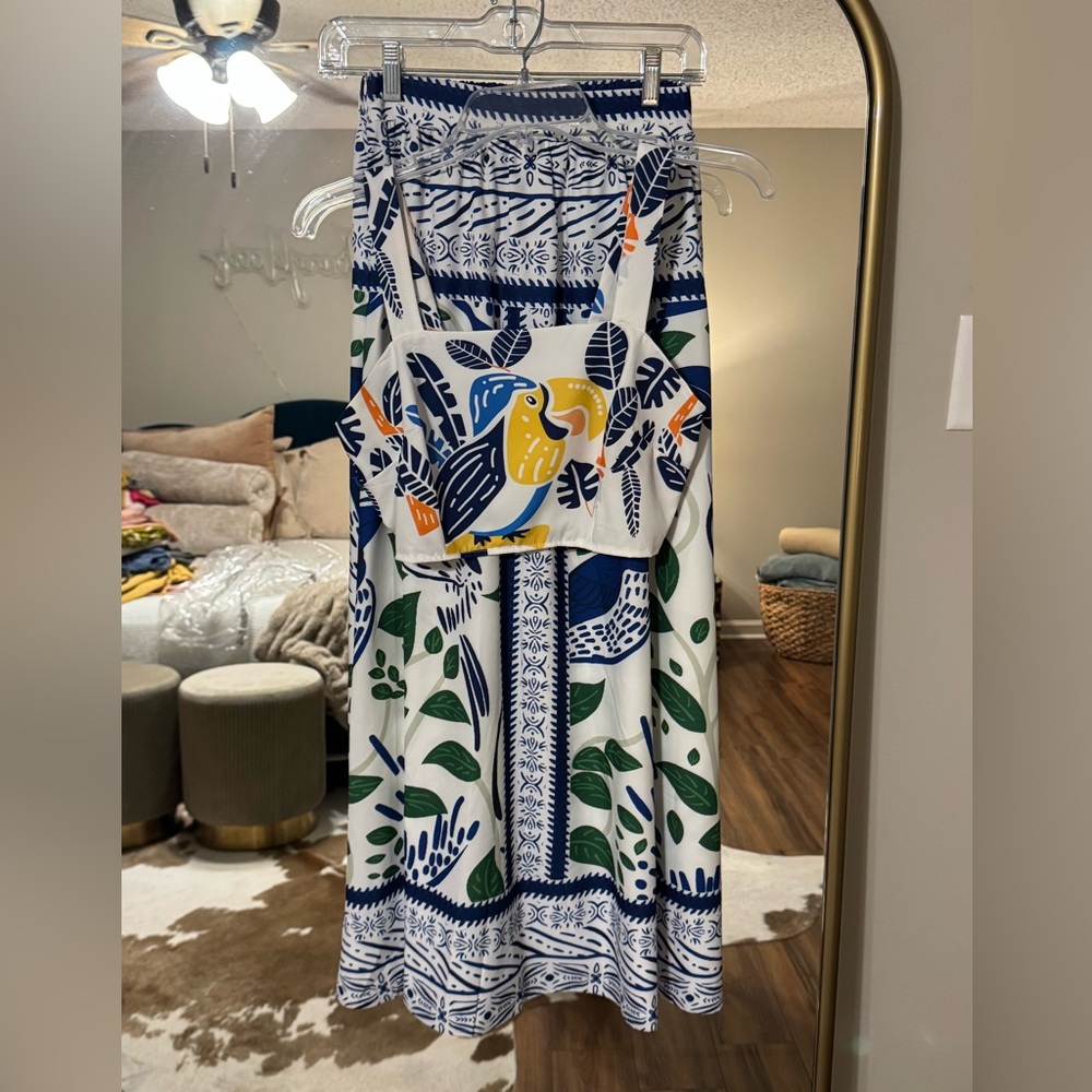 Tropical Print Maxi Dress